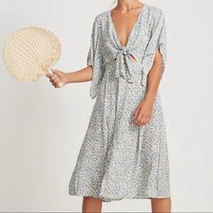 Faithfull The Brand Blue Floral Midi Dress